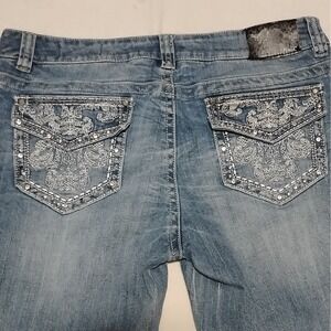 Y2K Petrol Industries Bling Bootcut Jeans Embroidered Flap Pocket